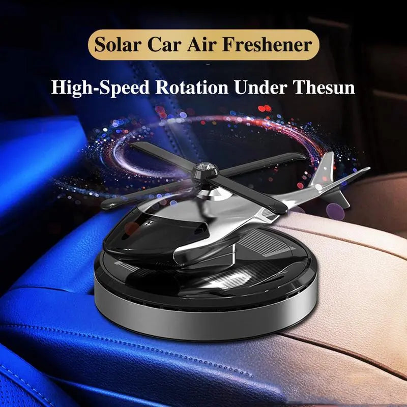 Auto Air Freshener Helicopter Aircraft Model Solar Aromatherapy Alloy Car Interior Deodorant Rotating Perfume Diffusers