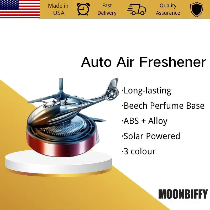 Auto Air Freshener Helicopter Aircraft Model Solar Aromatherapy Alloy Car Interior Deodorant Rotating Perfume Diffusers
