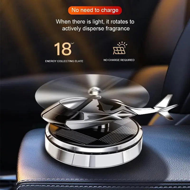 Auto Air Freshener Helicopter Aircraft Model Solar Aromatherapy Alloy Car Interior Deodorant Rotating Perfume Diffusers