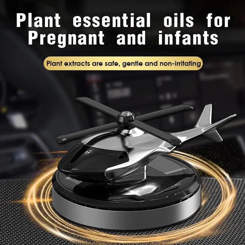 Auto Air Freshener Helicopter Aircraft Model Solar Aromatherapy Alloy Car Interior Deodorant Rotating Perfume Diffusers