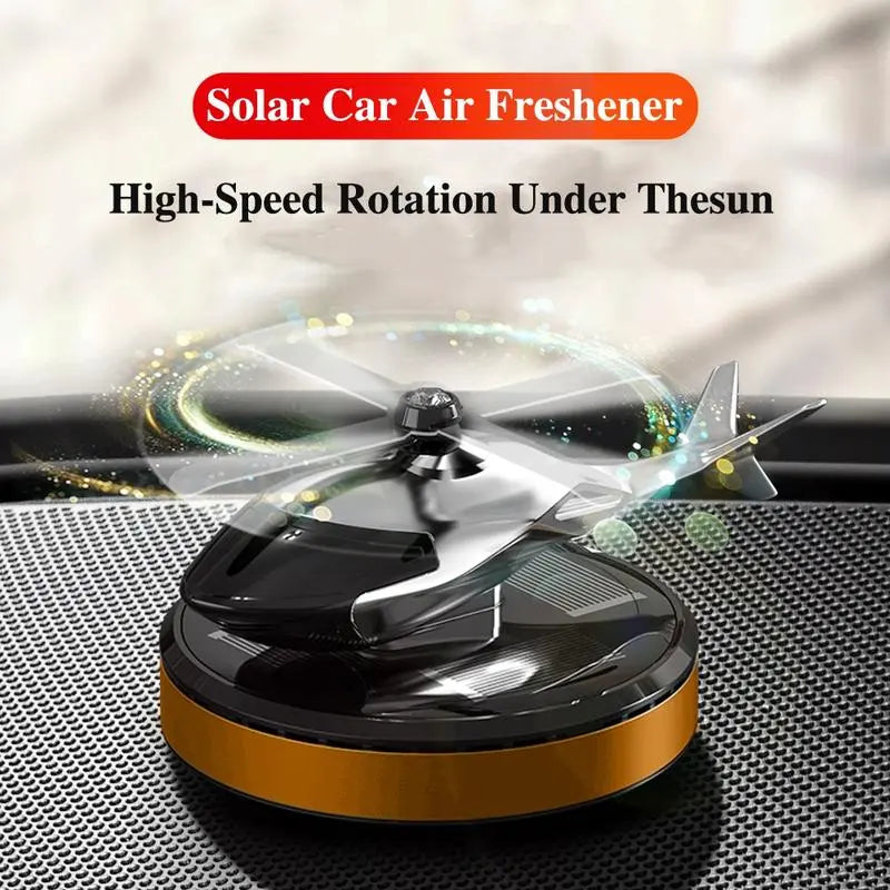 Auto Air Freshener Helicopter Aircraft Model Solar Aromatherapy Alloy Car Interior Deodorant Rotating Perfume Diffusers