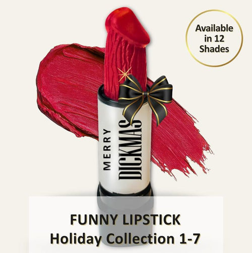 🔥 “Merry Dickmas” Prank Lipstick Holiday Collection – 12 Shades of Sassy, Long-Lasting, Paraben-Free Fun! 🎁