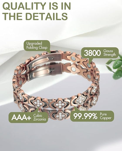 🔥 60% OFF – Last 3 Hours! ⏰ Magnetic Copper Bracelet for Women | Pure Copper + 3800 Gauss Magnets