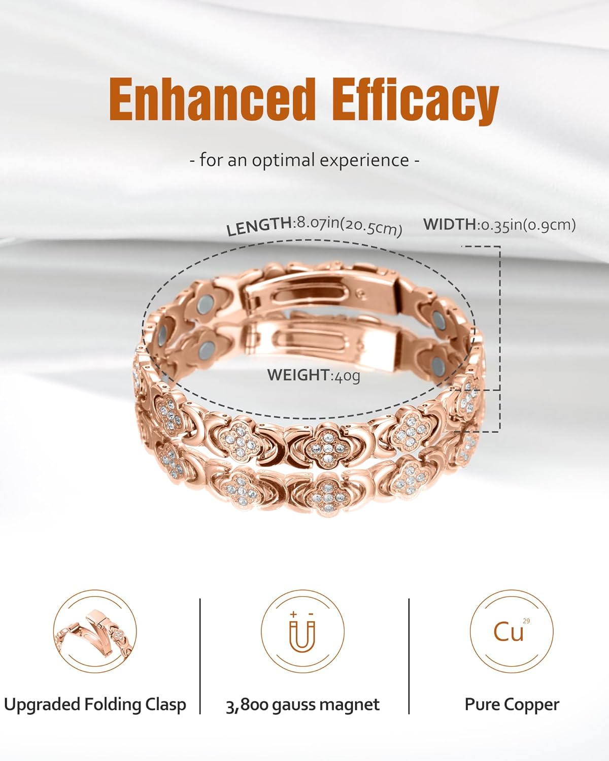 🔥 60% OFF – Last 3 Hours! ⏰ Magnetic Copper Bracelet for Women | Pure Copper + 3800 Gauss Magnets