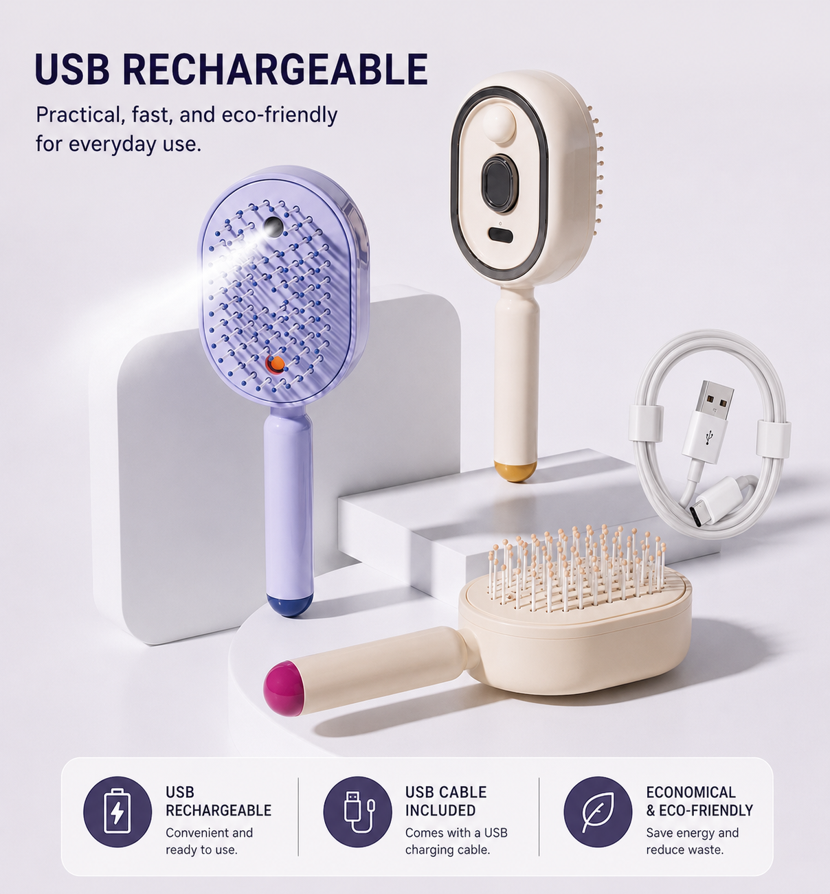 🏆2026 Hot Picks-3-in-1 Electric Spray Massage Hairbrush | Anti-Thinning Care -EV