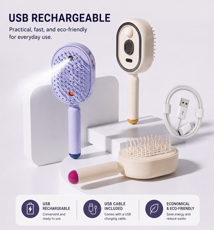 🏆2026 Hot Picks-3-in-1 Electric Spray Massage Hairbrush | Anti-Thinning Care -EV