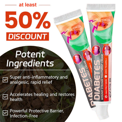 ✨ QIAWI™ Natural Products, Diabetes Wound Strong Treatment Cream (👨‍⚕️ Relieves skin itching, reduces swelling and pain, has antibacterial and anti-inflammatory effects, promotes rapid wound healing, prevents scarring, and is antimicrobial)