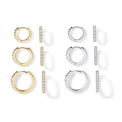 ⏰ 56% OFF in the Next 3 Hours! 💛 18K Gold Plated 925 Sterling Silver Post 3-Pair Small Gold Hoop Earrings Set | 💎 Mini Cartilage Helix Huggie Hoop Pack for Women & Men | 📏 Sizes: 8mm, 10mm, 12mm