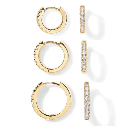 ⏰ 56% OFF in the Next 3 Hours! 💛 18K Gold Plated 925 Sterling Silver Post 3-Pair Small Gold Hoop Earrings Set | 💎 Mini Cartilage Helix Huggie Hoop Pack for Women & Men | 📏 Sizes: 8mm, 10mm, 12mm