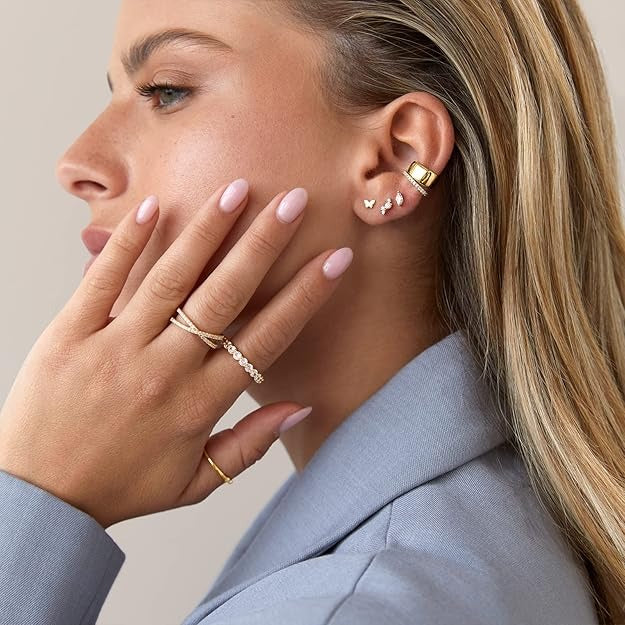 14K Gold Plated Mini Flat Back Stud Earrings | Helix Jewelry