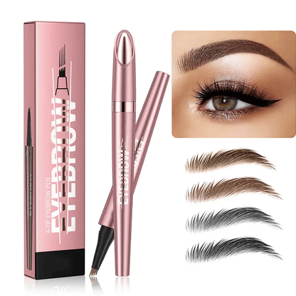 Waterproof Micro-Fork Eyebrow Pencil, Long-Lasting Brow Pen for Natural Hair-Like Strokes
