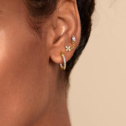 14K Gold Plated Mini Flat Back Stud Earrings | Helix Jewelry