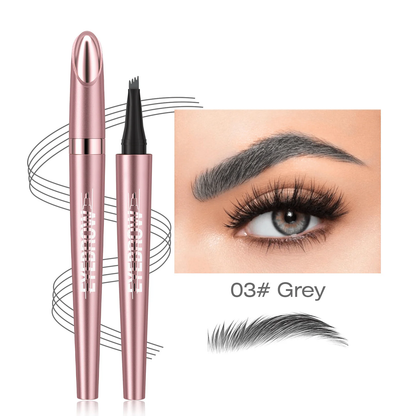 Waterproof Micro-Fork Eyebrow Pencil, Long-Lasting Brow Pen for Natural Hair-Like Strokes