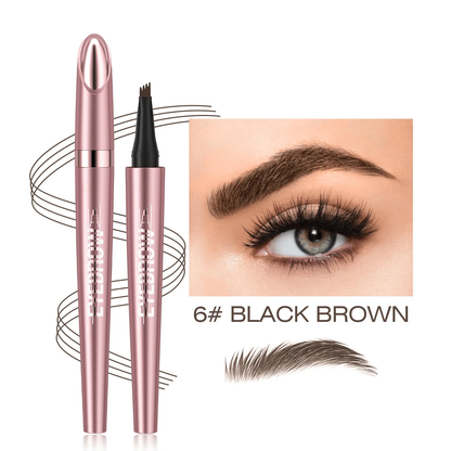 Waterproof Micro-Fork Eyebrow Pencil, Long-Lasting Brow Pen for Natural Hair-Like Strokes