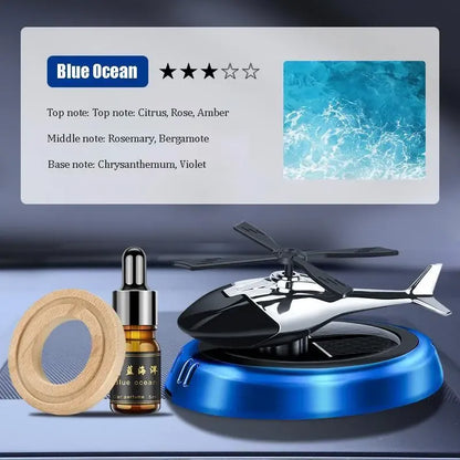 Auto Air Freshener Helicopter Aircraft Model Solar Aromatherapy Alloy Car Interior Deodorant Rotating Perfume Diffusers