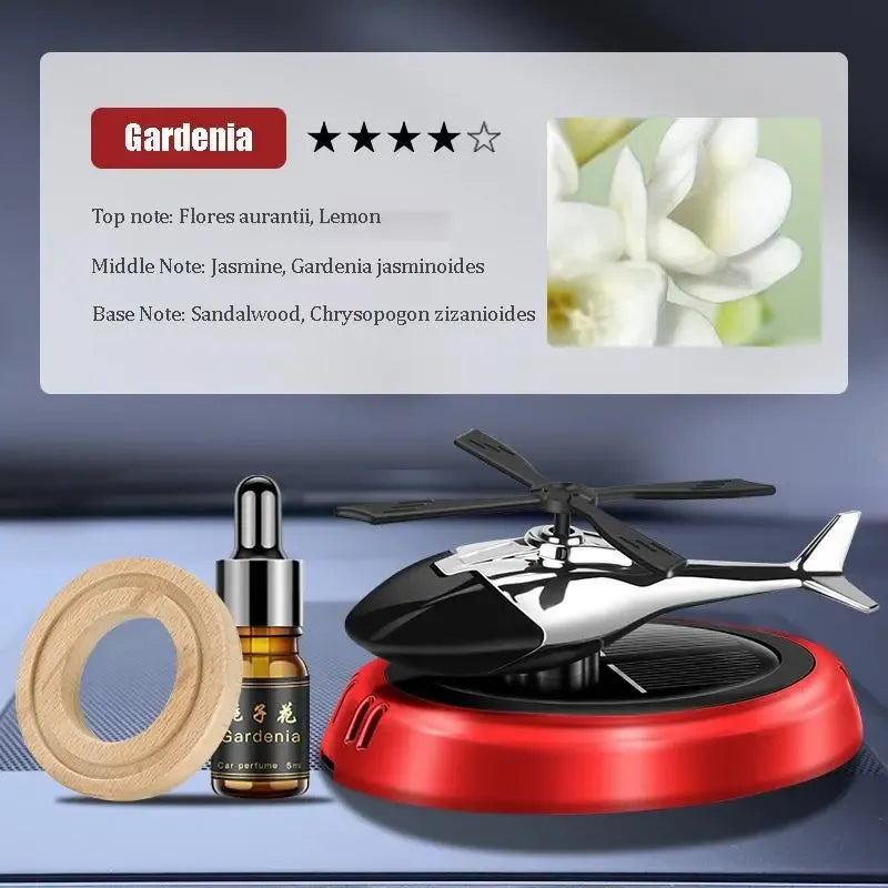 Auto Air Freshener Helicopter Aircraft Model Solar Aromatherapy Alloy Car Interior Deodorant Rotating Perfume Diffusers